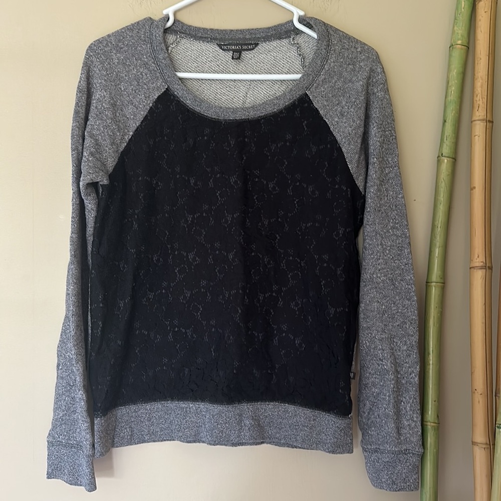 Victorias Secret Lace Front Sweatshirt